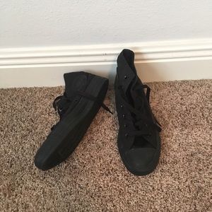 All black high top converse